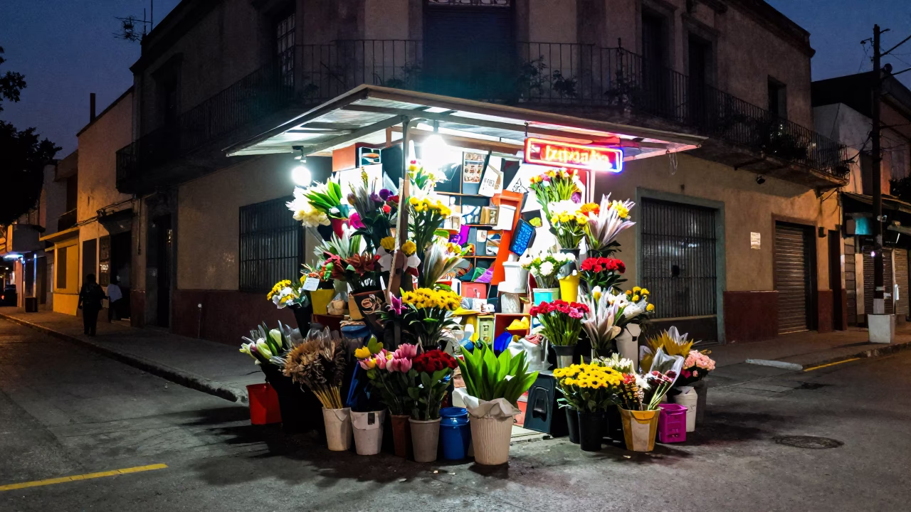 Florist Stall in Mexico City in in Mexico City, Mexico