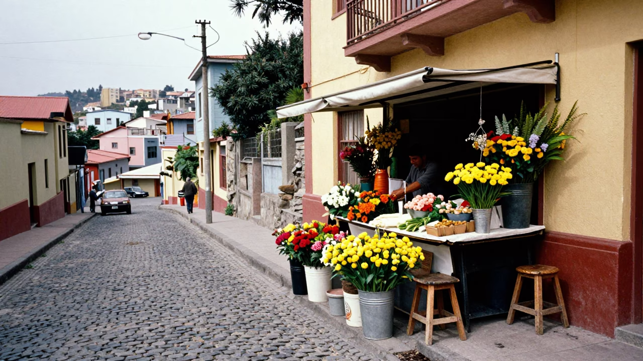Florist Stall in Valparaiso in in Valparaiso, Chile