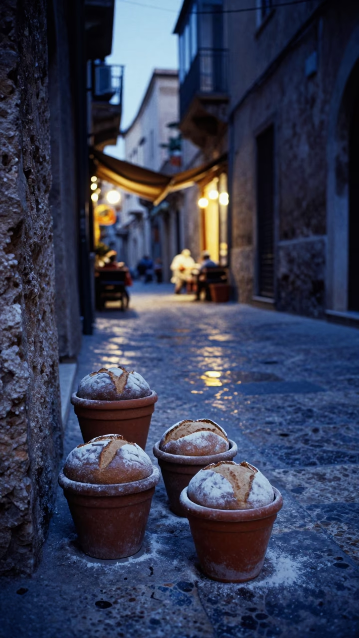 Flour-dusted Bread in Palermo in in Palermo, Italy