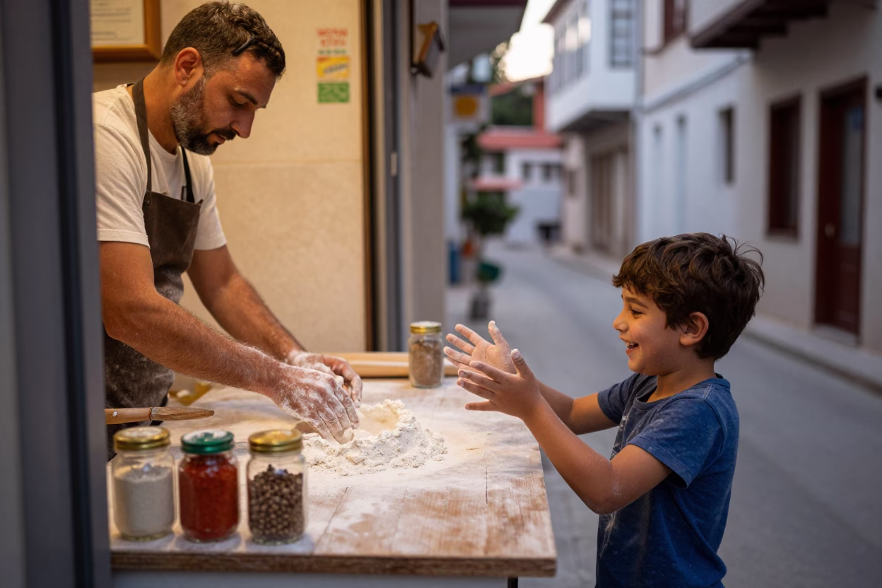 Flour-dusted Workspace in Izmir in in Izmir, Turkey