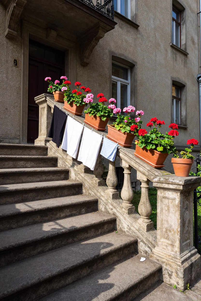 Flower Pots in Budapest in in Budapest, Hungary