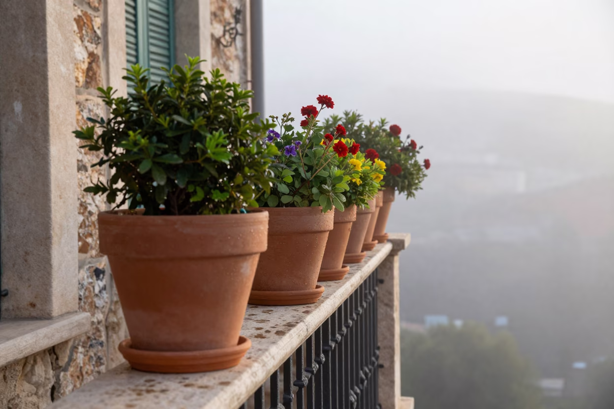 Flower Pots in Marseille in in Marseille, France