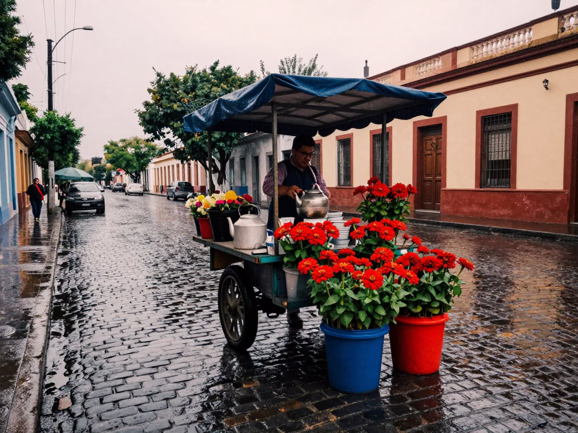 Flower Vendor in Buenos Aires in in Buenos Aires, Argentina