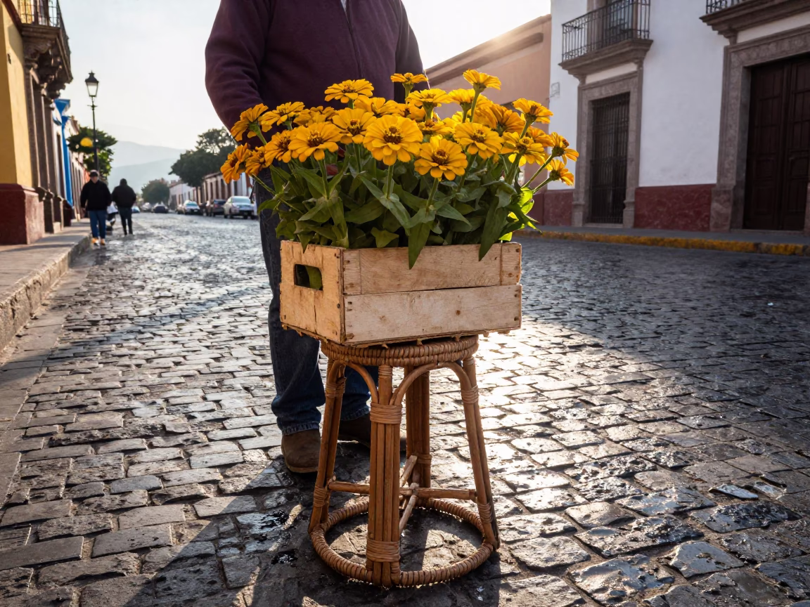 Flower Vendor in Merida in in Merida, Mexico