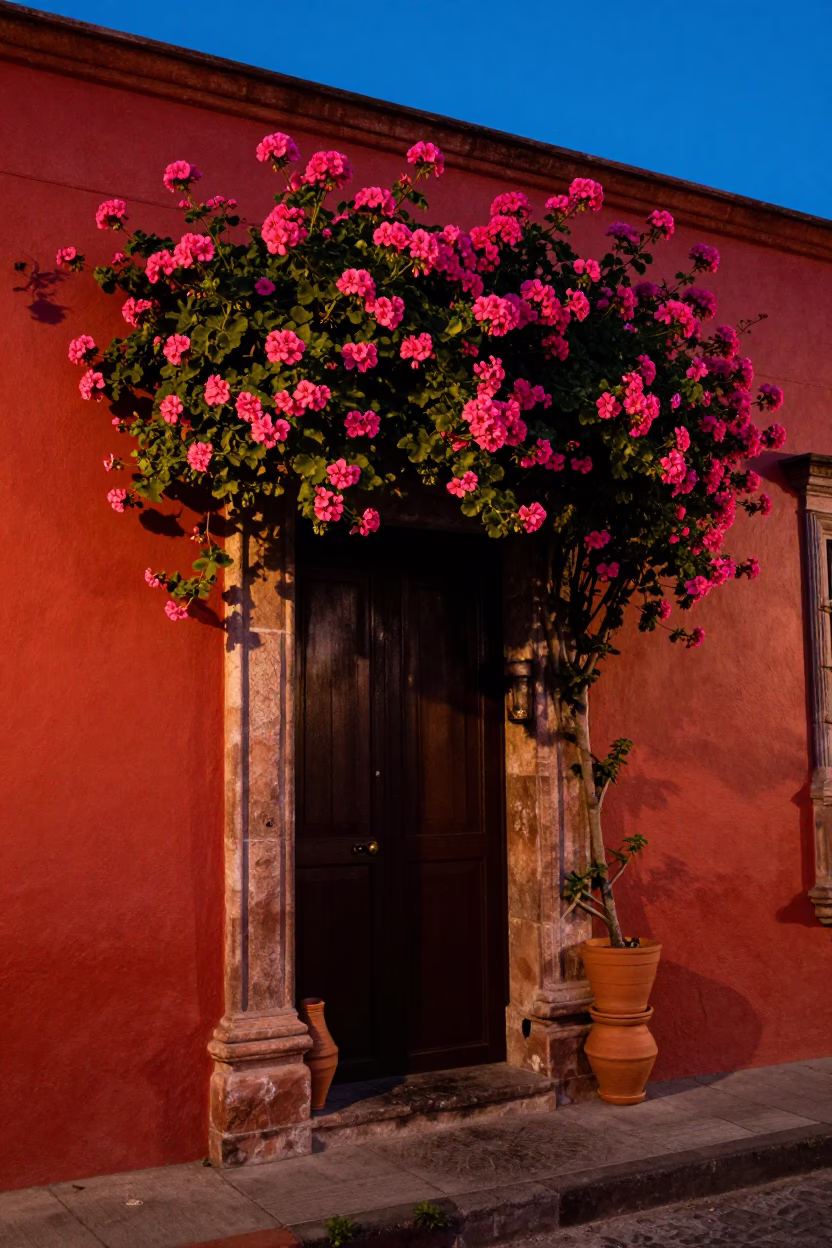 Flowering Entryway in Mexico City in in Mexico City, Mexico