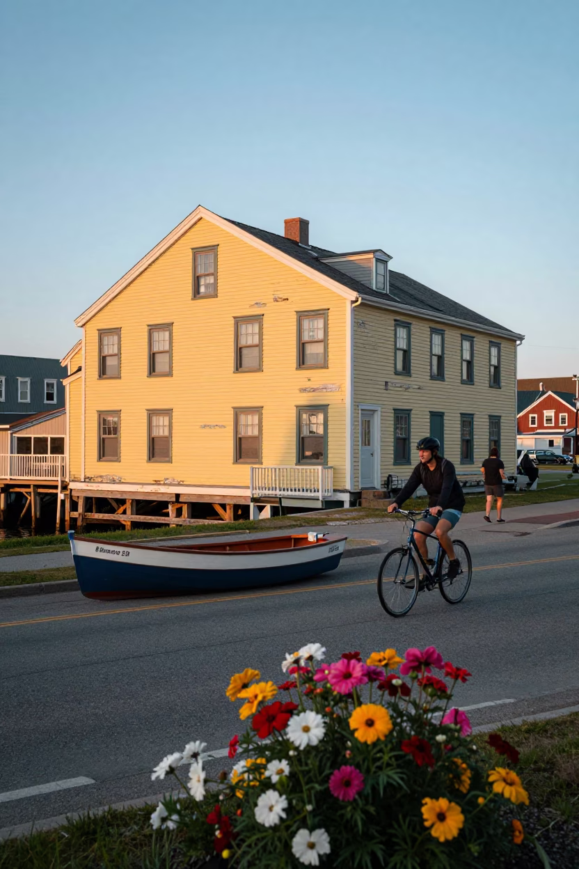 Flowers at Evening Light in Halifax in in Halifax, Nova Scotia, Canada