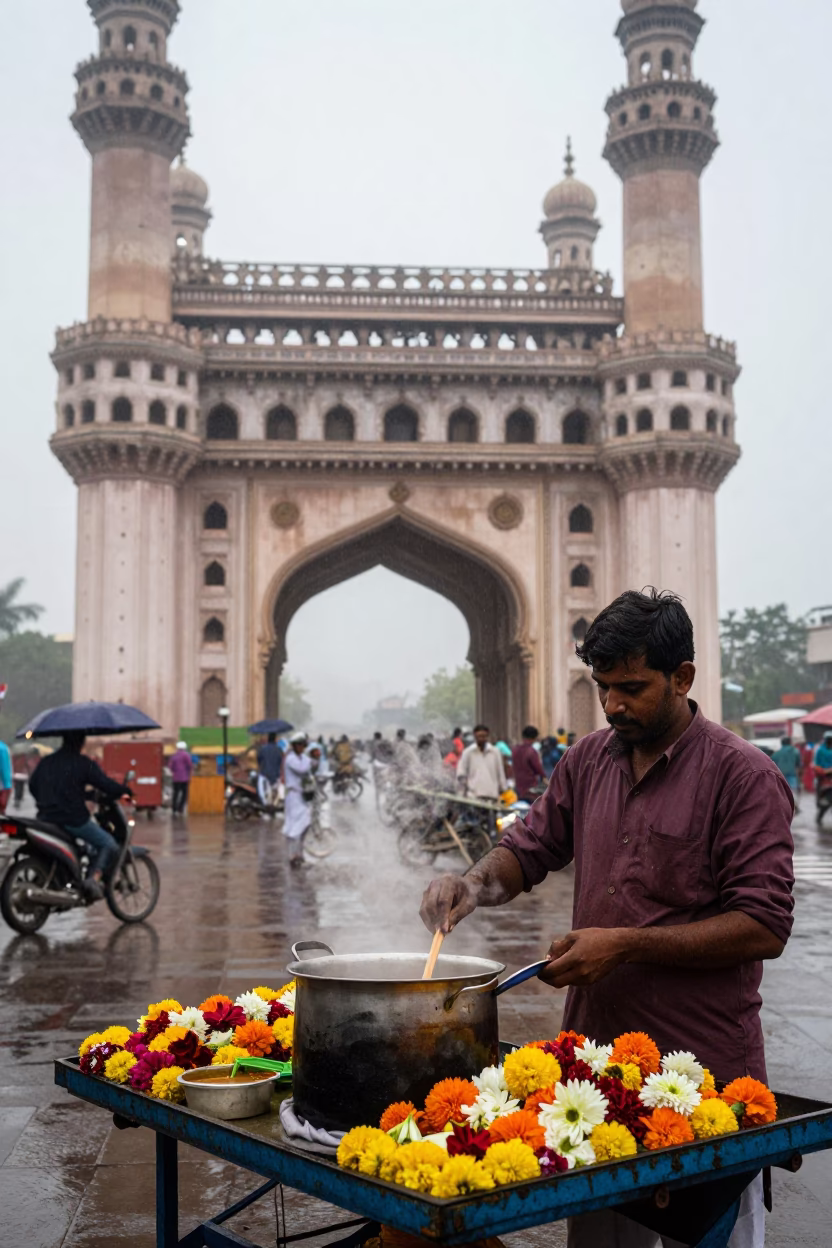 Flowers in Hyderabad at First Light in in Hyderabad, India