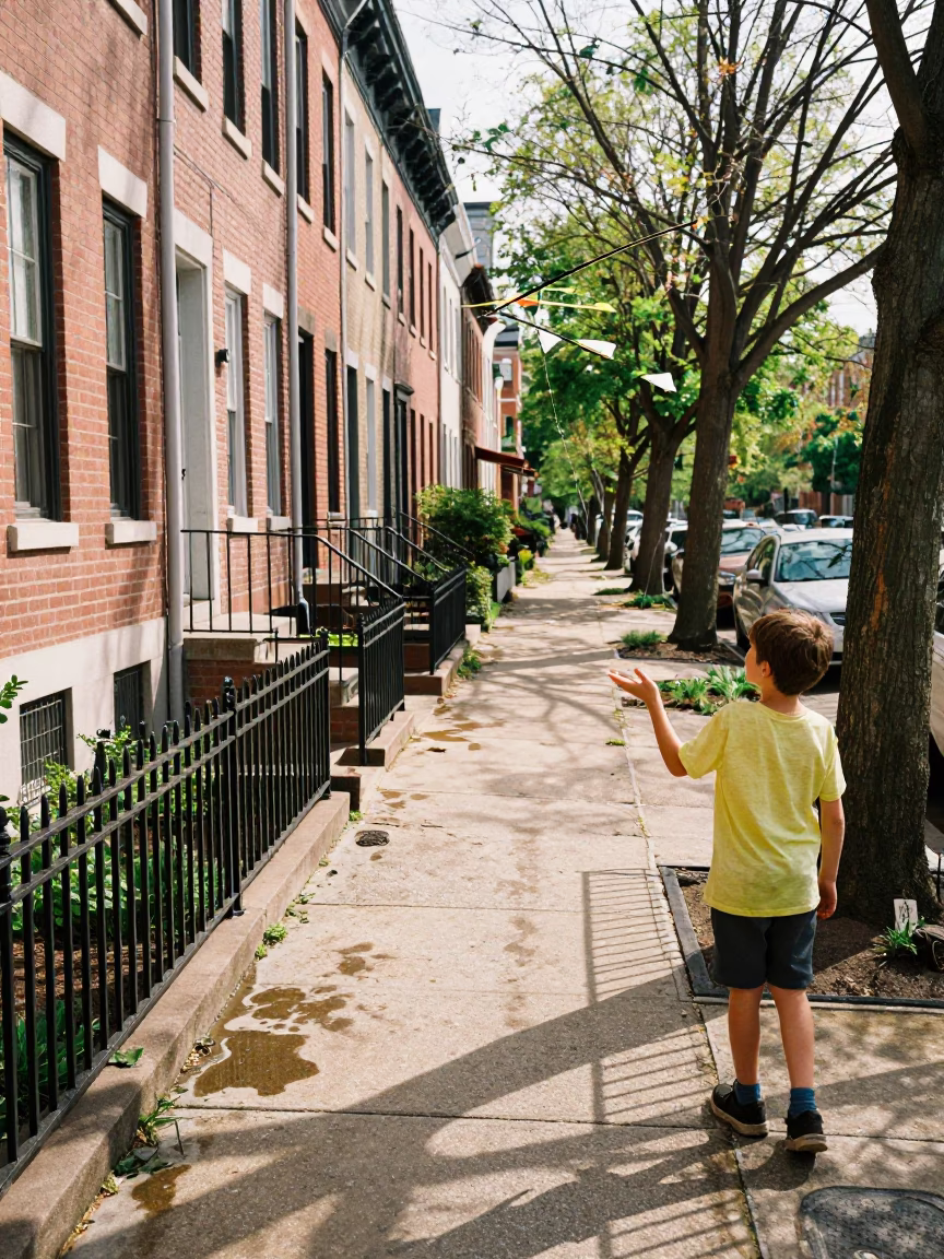 Flying Kite in Philadelphia in in Philadelphia, Pennsylvania, United States