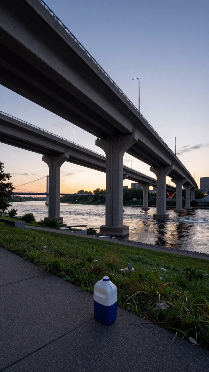 Flyover Stack in Quebec City at The Early Evening Light in in Quebec City, Quebec, Canada