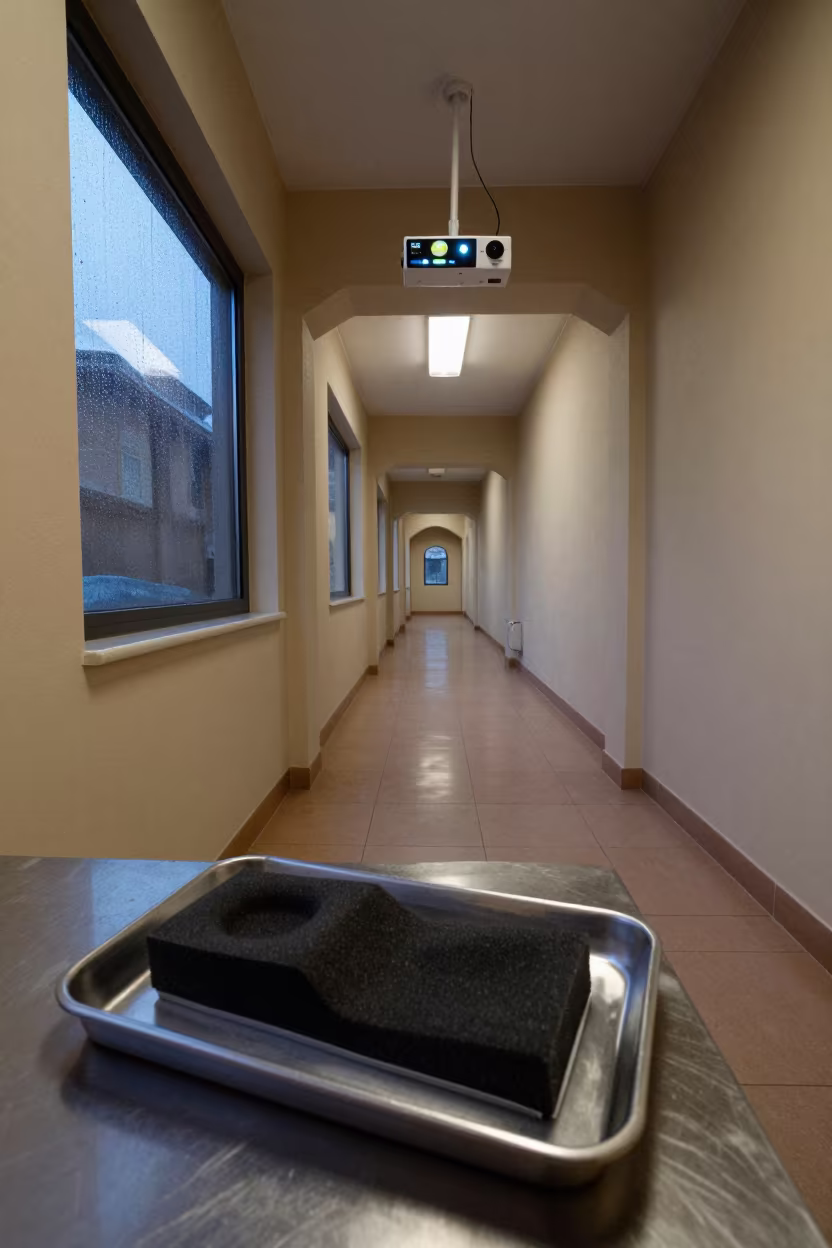 Foam Box in Perugia Clinic Corridor in inside a clinic exam room in Perugia