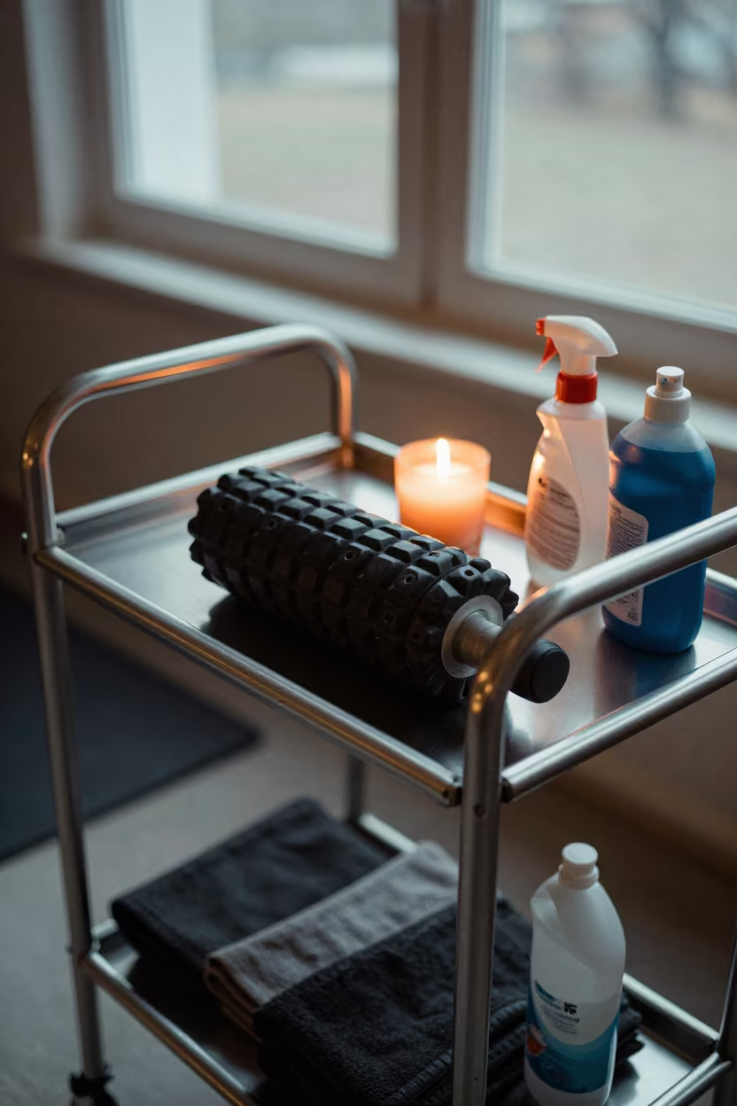Foam Roller Cart in Winter Gym Light in inside a strength room in Sylhet