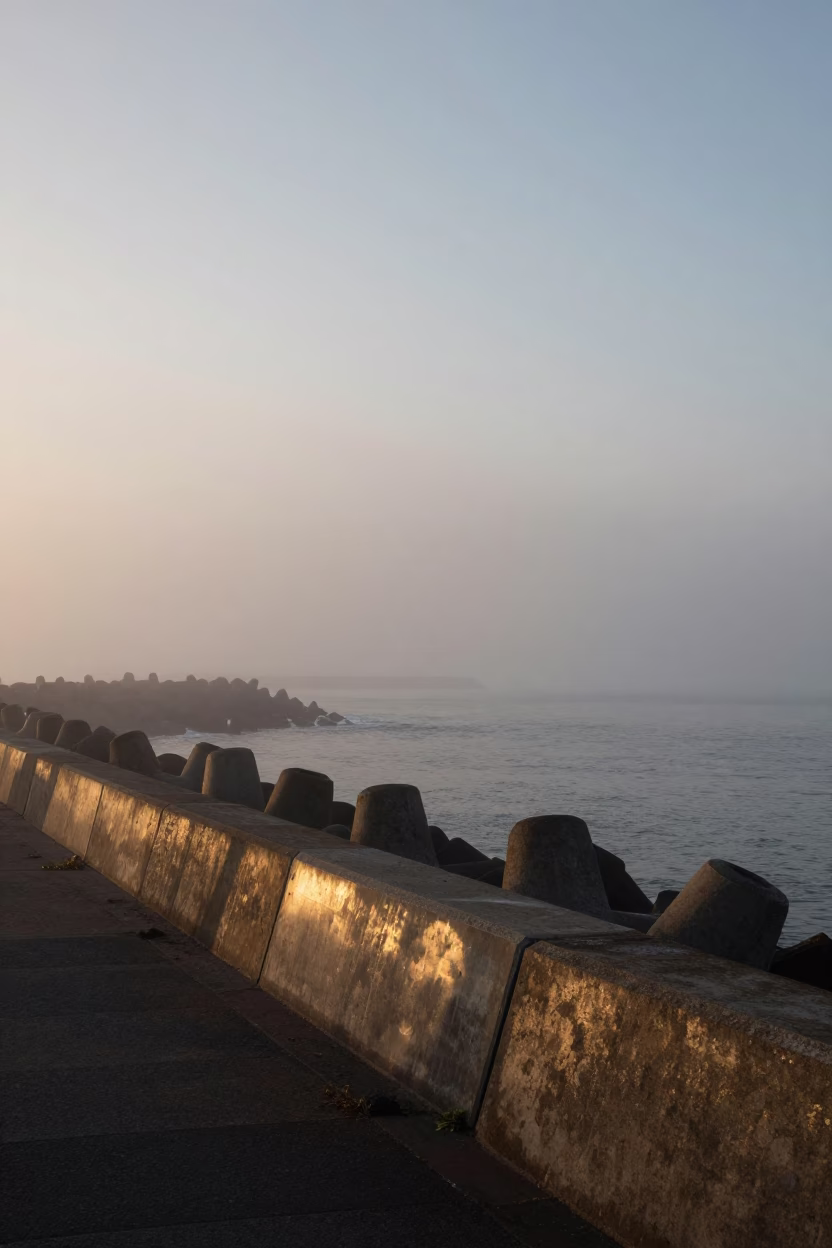 Fog Crawling in Durban at The Still Hours Before Dawn Light in in Durban, South Africa