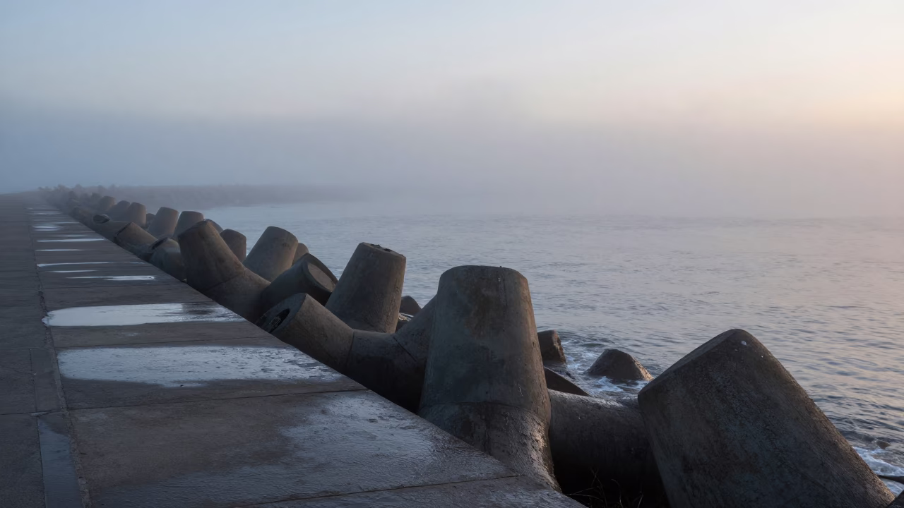 Fog Crawling in San Diego at First Light Of Dawn in in San Diego, California, United States