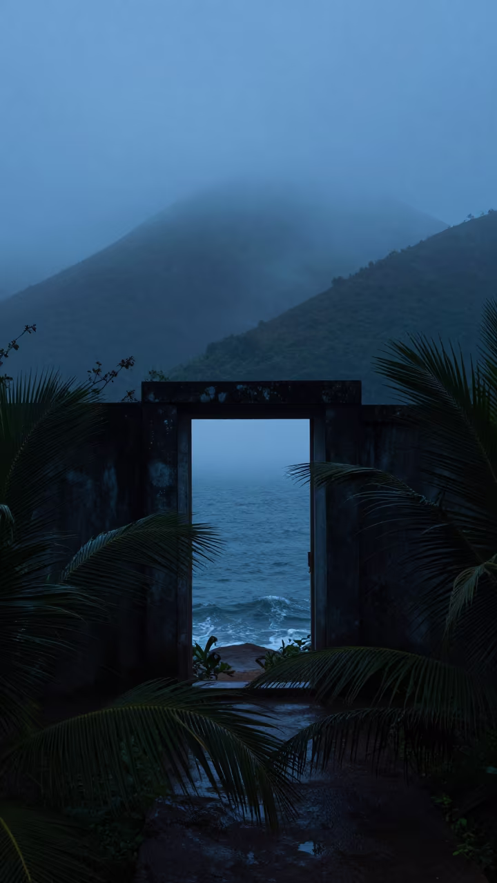 Fog Doorway Kerala Coast Evening Silhouette in in Kerala