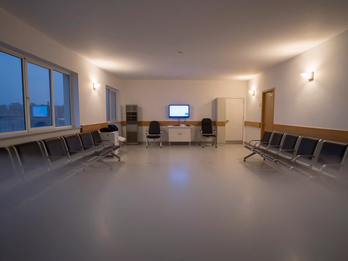 Fog Floor in Rishikesh Rehabilitation Gym Twilight in inside a rehabilitation gym near Rishikesh