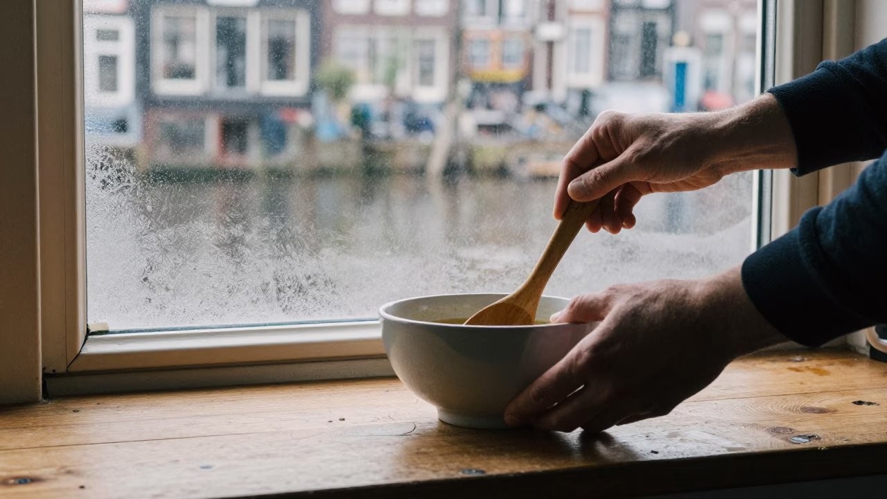 Fogged Window in Amsterdam in in Amsterdam, Netherlands
