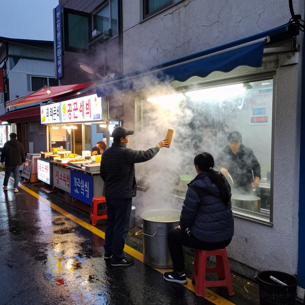 Fogged Window in Busan in in Busan, South Korea