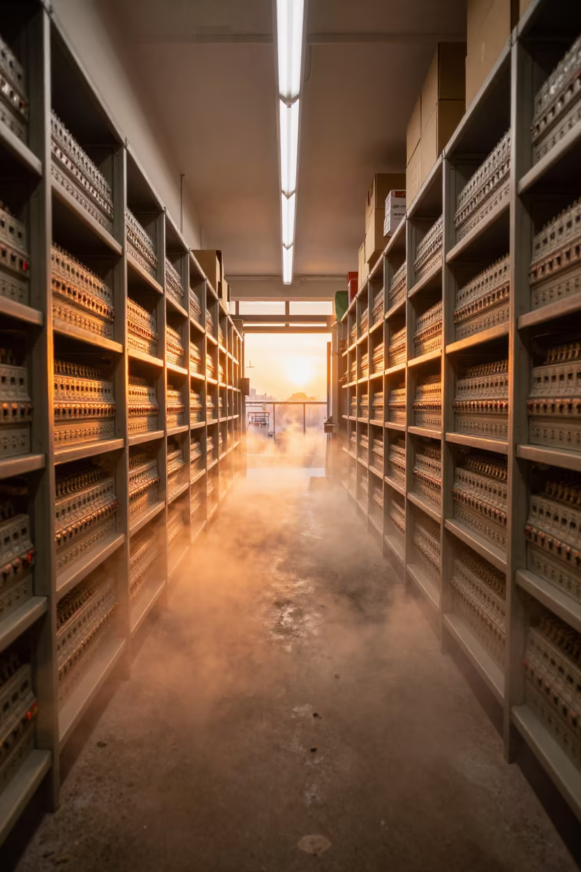 Foggy Fuse Tray in Hong Kong Stockroom in inside a stockroom behind the sales floor near Hong Kong