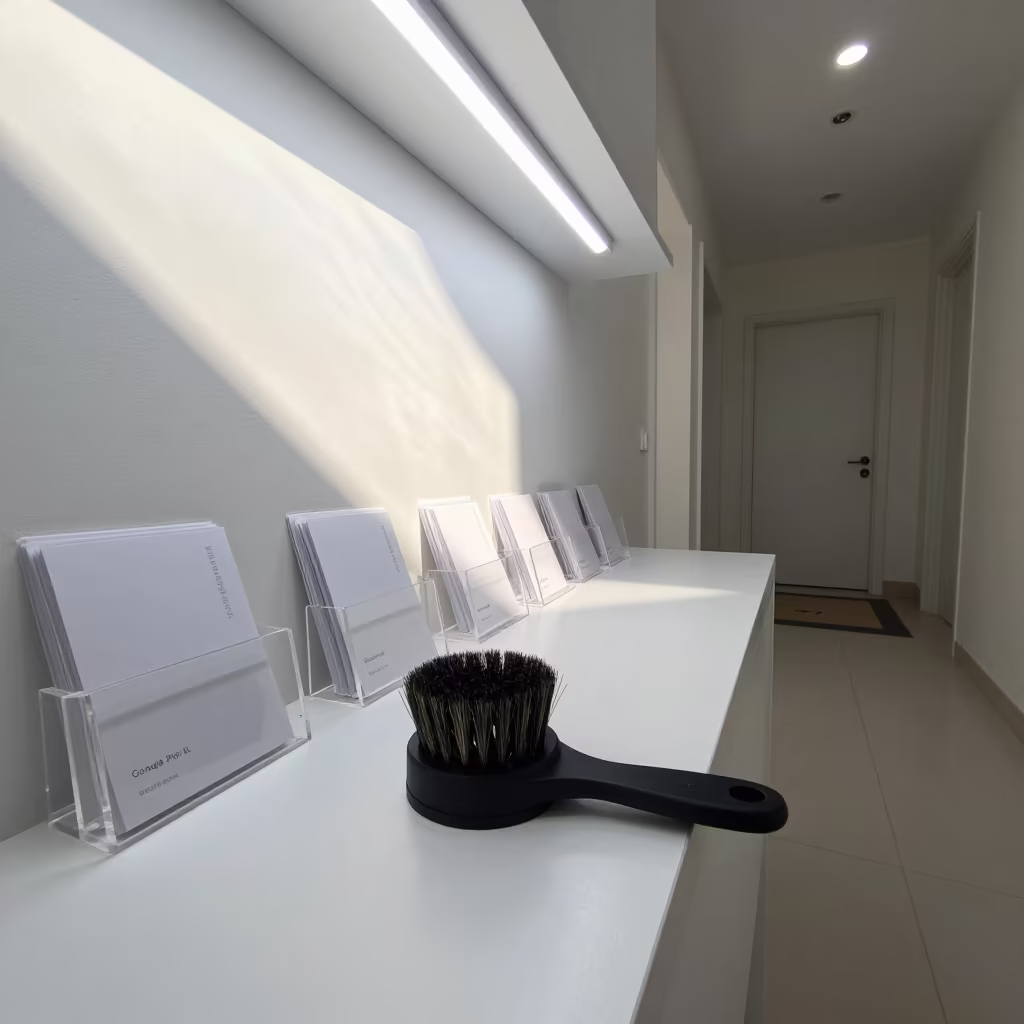 Foil Board Scraper Cup Vanity Light Kanpur Beauty in in a beauty supply area under white LEDs in Kanpur