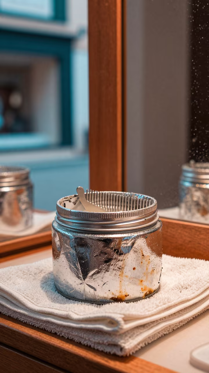 Foil Comb Soak Jar in Zadar Skincare Room in inside a skincare treatment room near Zadar