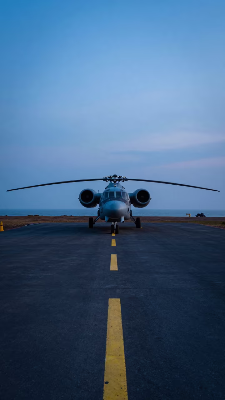 Folded Blades in Goa Twilight in at a checkpoint lane in Goa