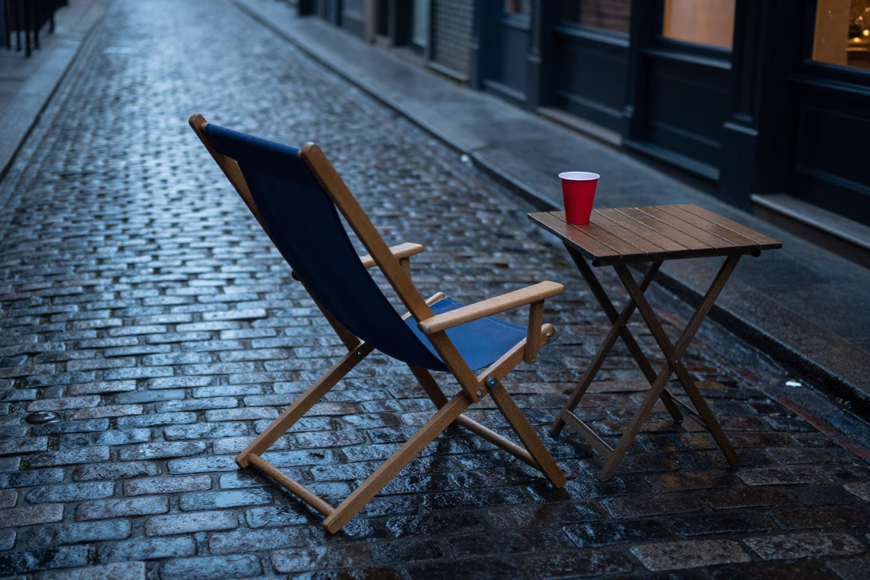 Folded Canvas Beach Chair in Dublin in in Dublin, Ireland