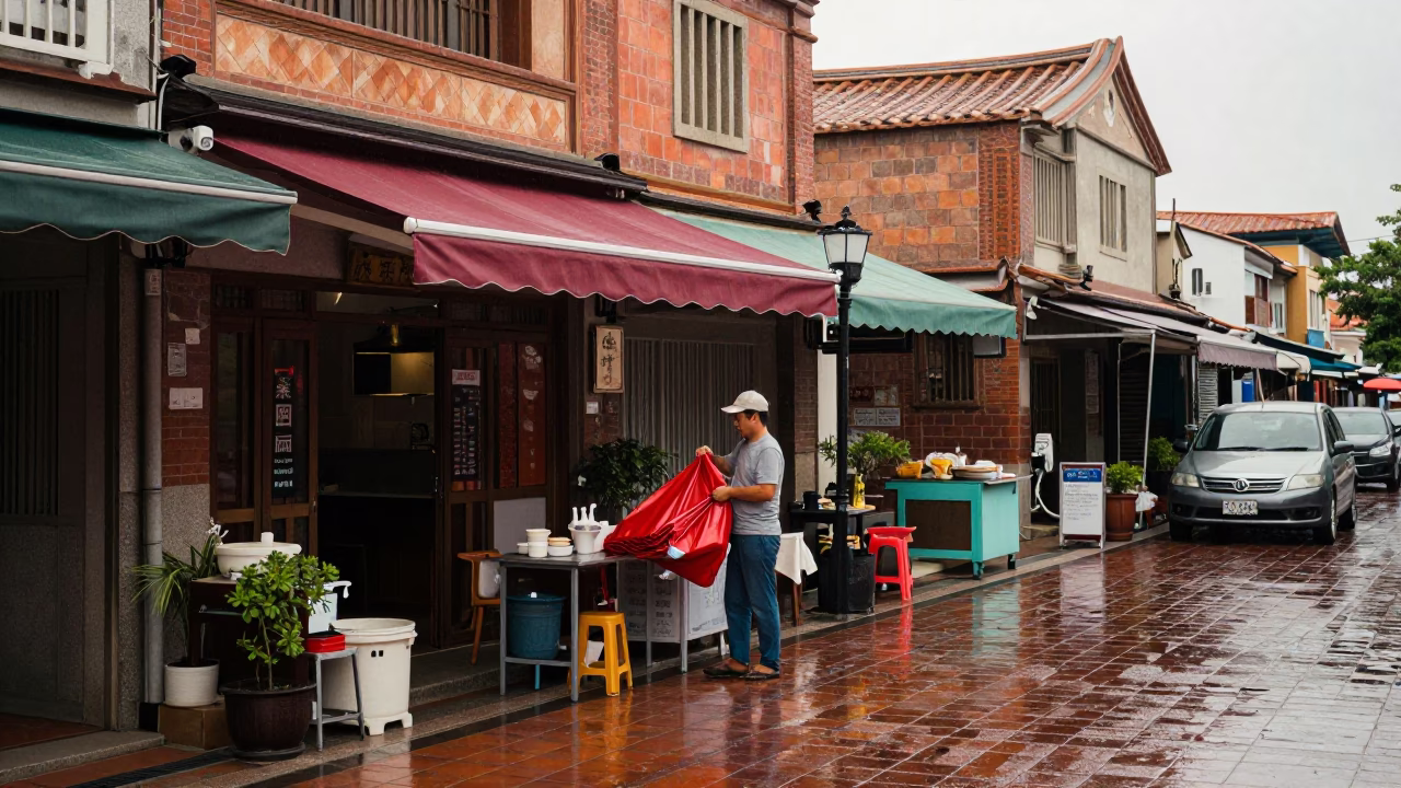 Folding Awning in Tainan in in Tainan, Taiwan