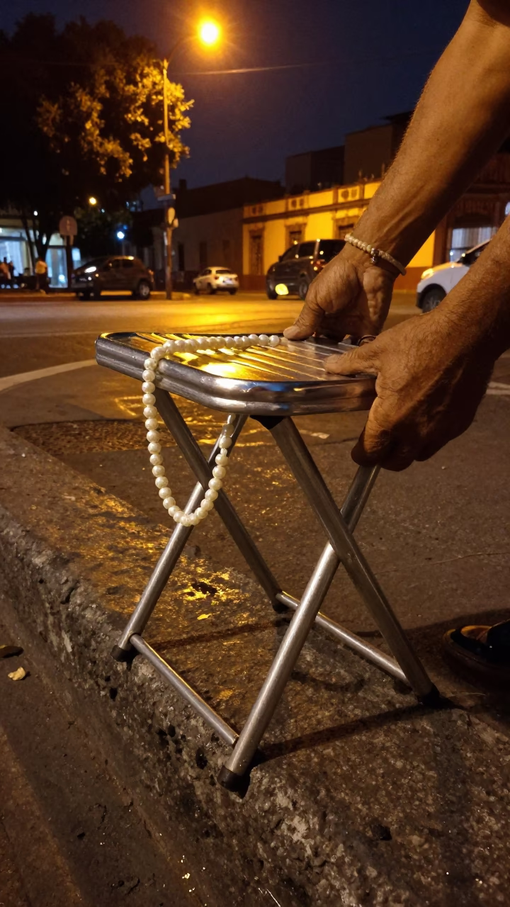 Folding Stool in Mexico City in in Mexico City, Mexico