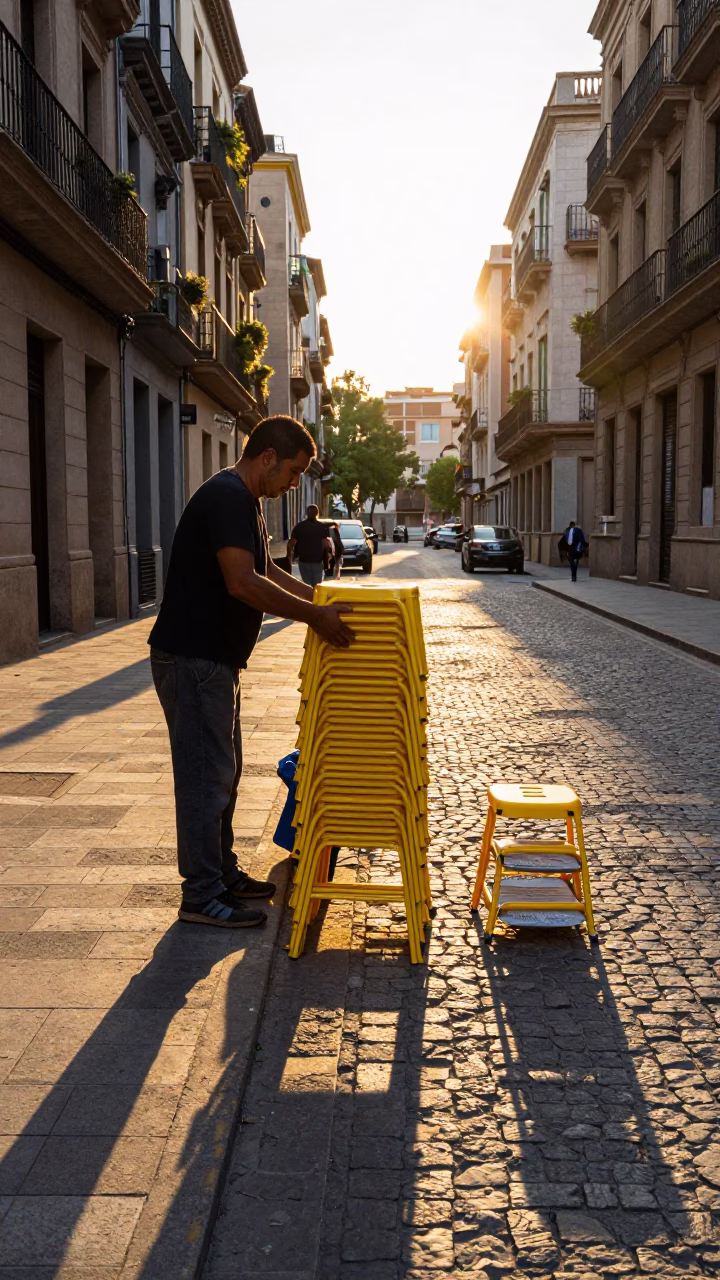 Folding Stools in Barcelona in in Barcelona, Spain