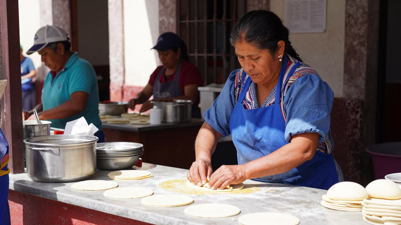 Folding Tortillas in Guadalajara in in Guadalajara, Mexico