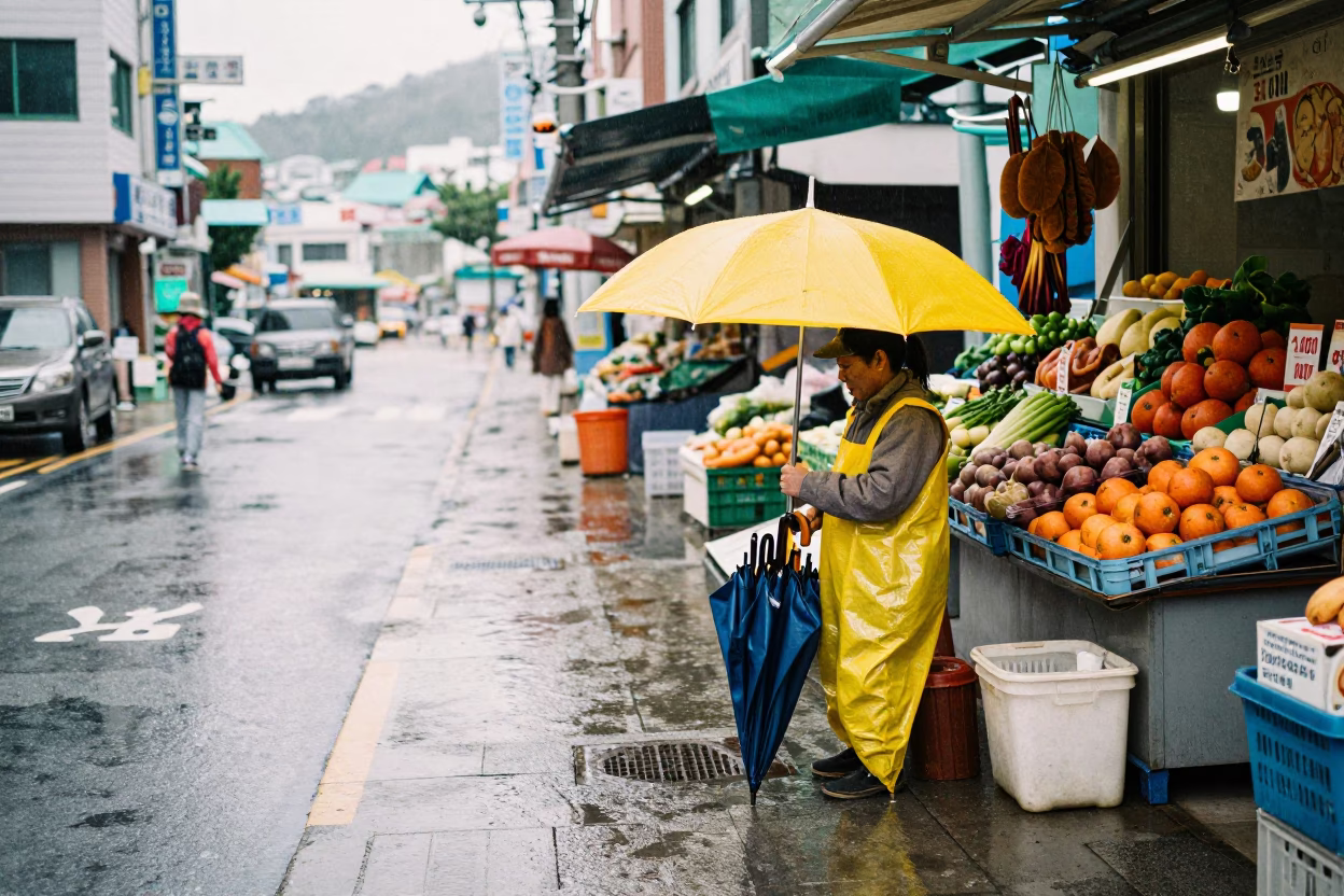 Folding Umbrella in Busan in in Busan, South Korea