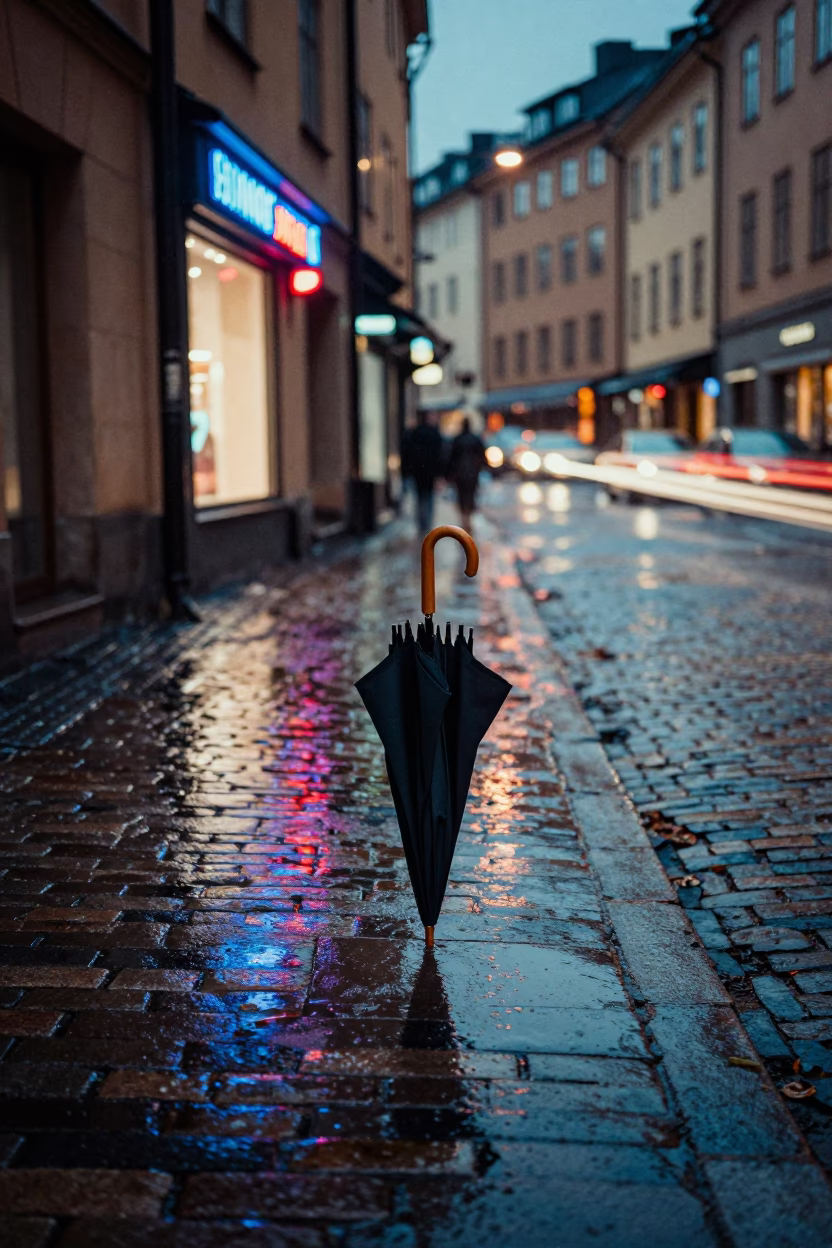 Folding Umbrella in Stockholm in in Stockholm, Sweden