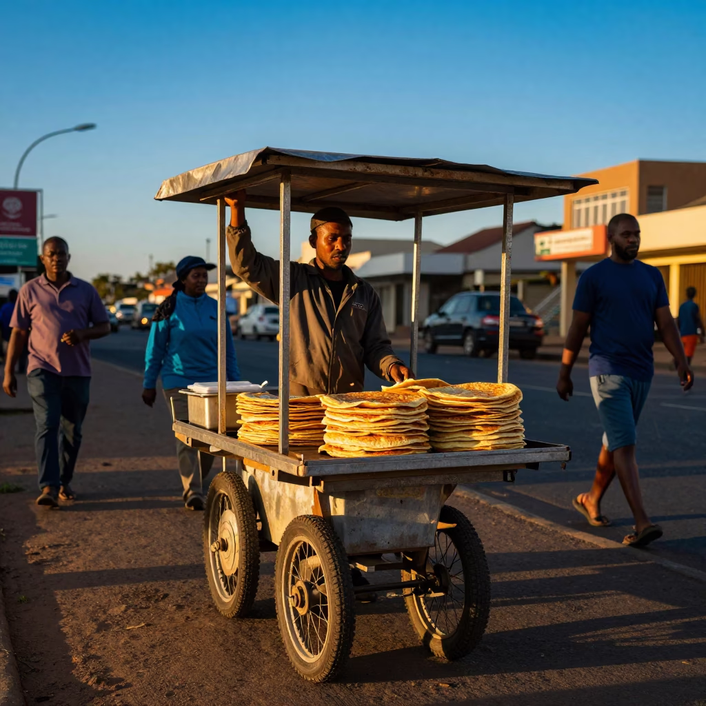 Food Cart in Durban at Golden Hour in in Durban, South Africa