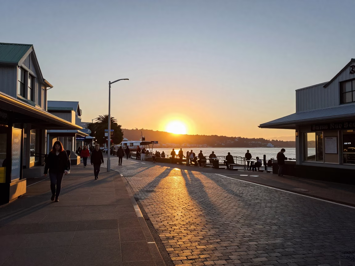 Food Scene at As The Sun Drops Toward The Horizon in Wellington in in Wellington, New Zealand