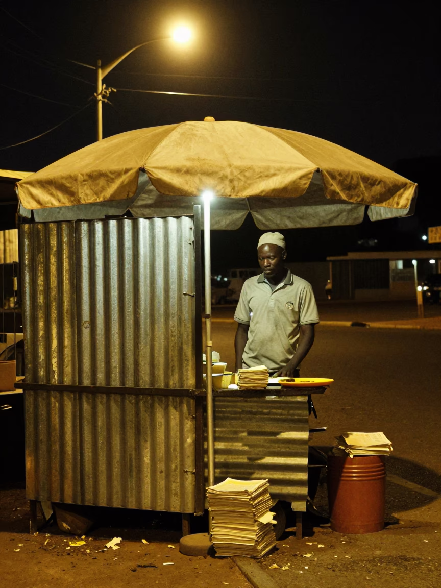 Food Scene at Deep In The Night Light in Durban in in Durban, South Africa