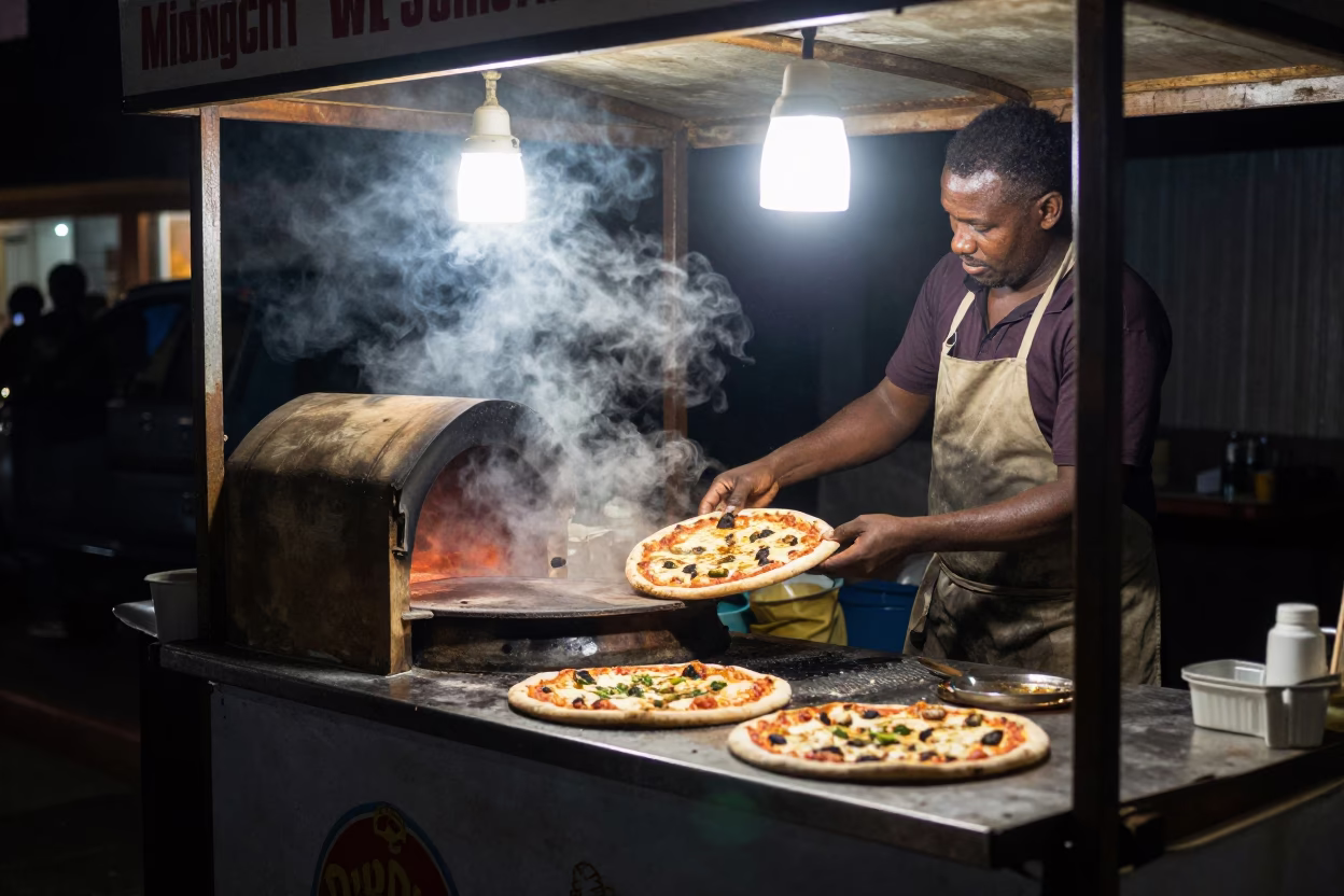 Food Scene at Midnight Light in Durban in in Durban, South Africa