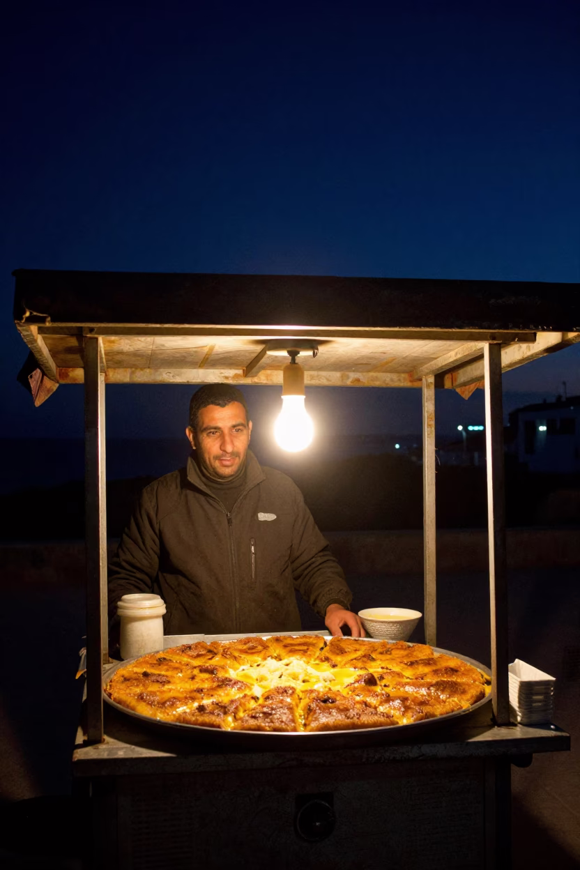 Food Scene at The Deepest Night Sky Light in Tunis in in Tunis, Tunisia