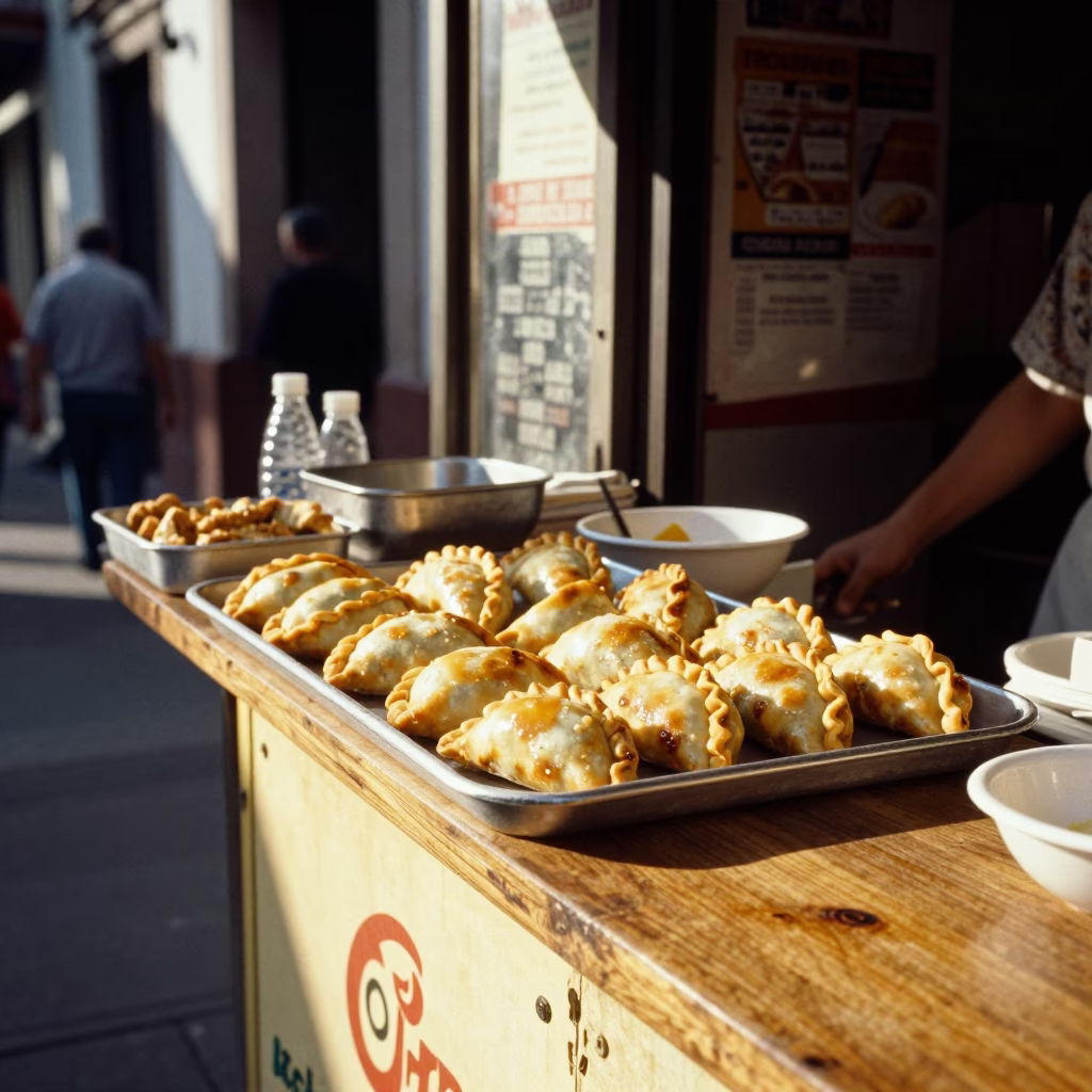 Food Scene in Buenos Aires at The Late Morning Light in in Buenos Aires, Argentina