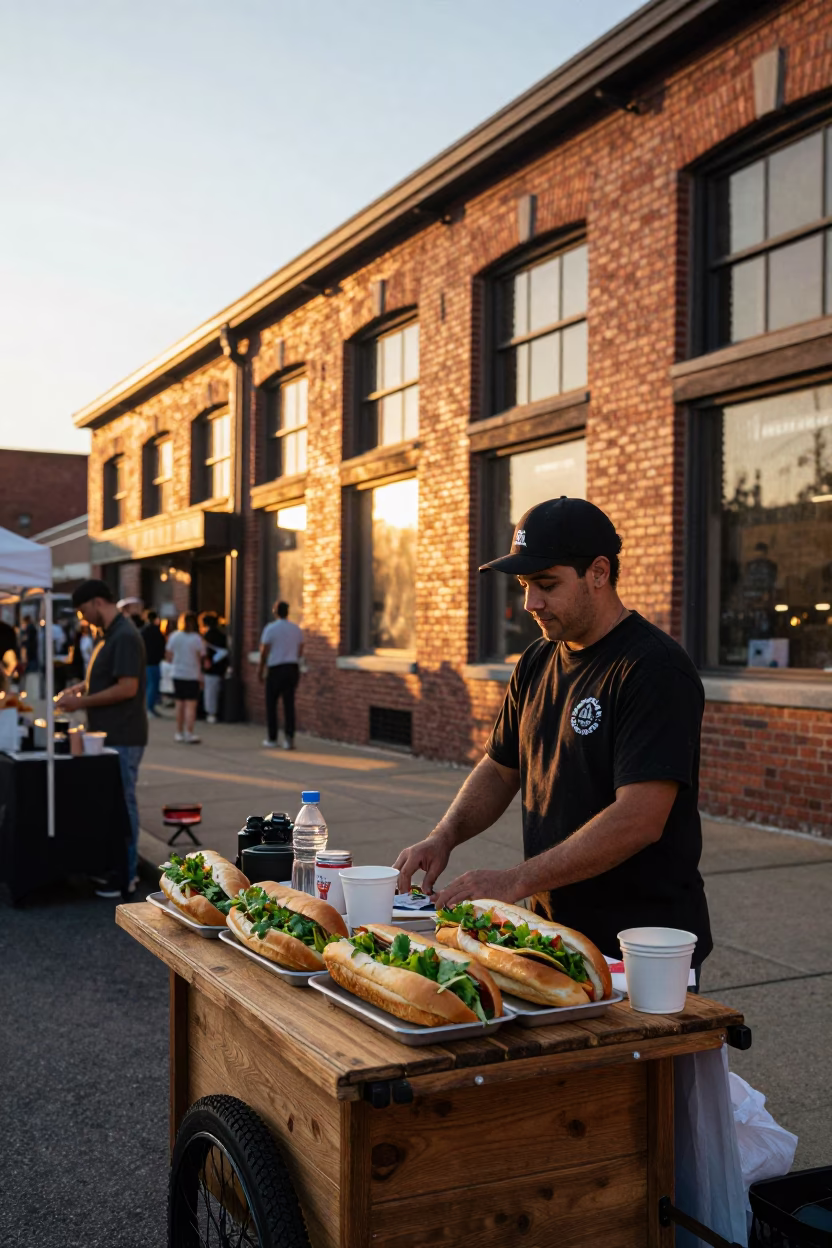 Food Scene in Nashville at Sunset Light in in Nashville, Tennessee, United States