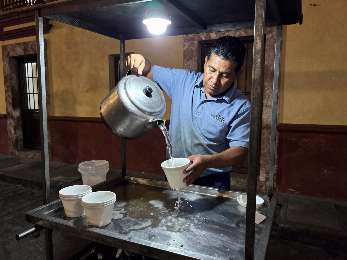Food Scene in Oaxaca at Late At Night Light in in Oaxaca, Mexico