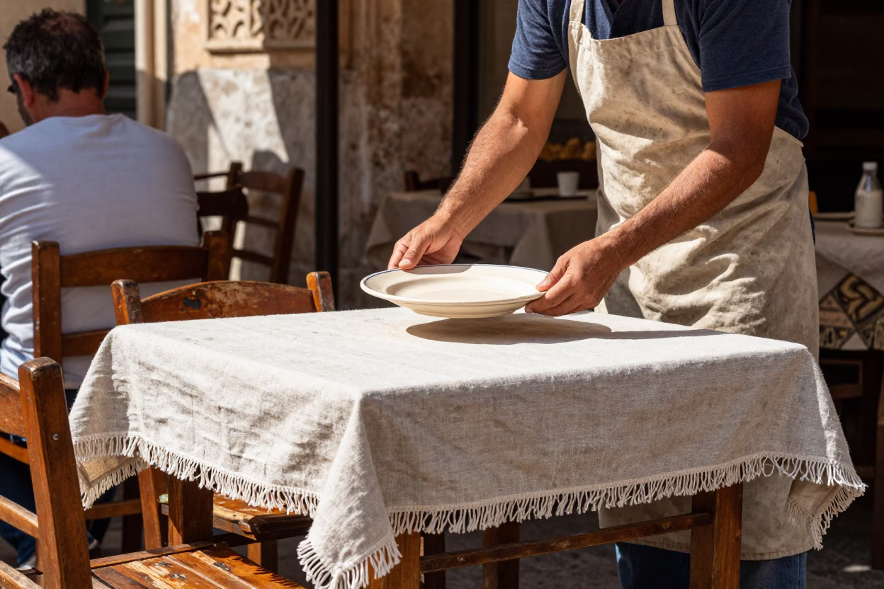 Food Scene in Palermo at Bright Midmorning Light in in Palermo, Italy