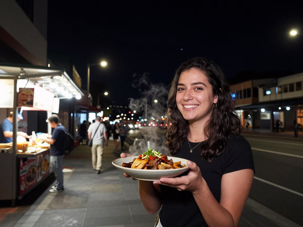 Food Scene in Sydney at The Deepest Night Sky Light in in Sydney, New South Wales, Australia