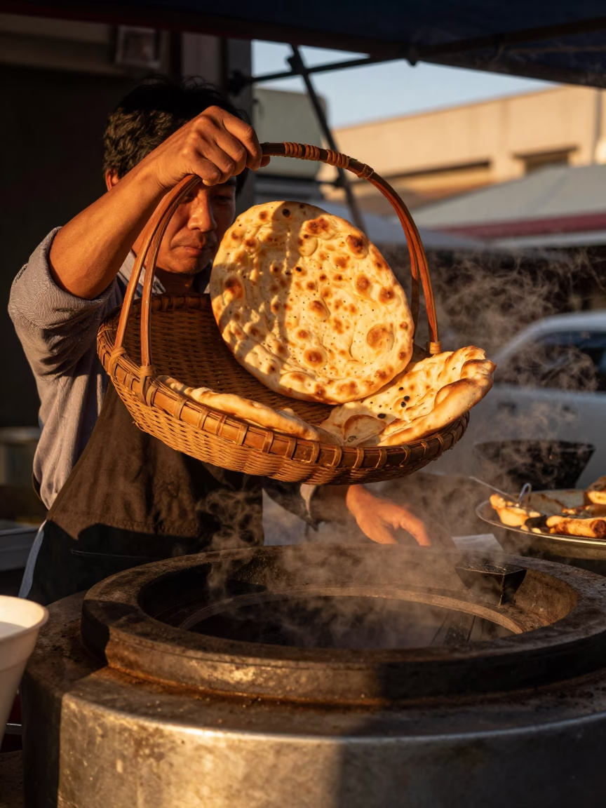Food Scene in Tainan at Golden Hour in in Tainan, Taiwan