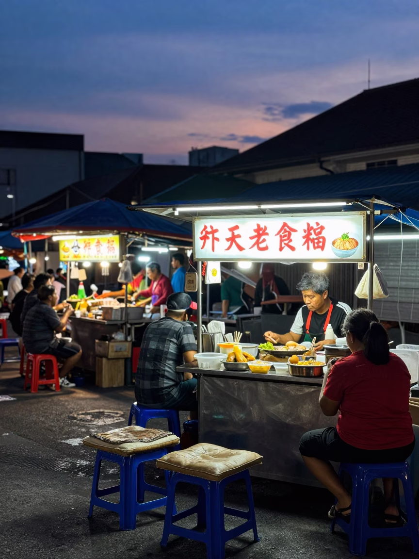 Food Stall at Indigo Twilight After Sunset in Kuala Lumpur in in Kuala Lumpur, Malaysia