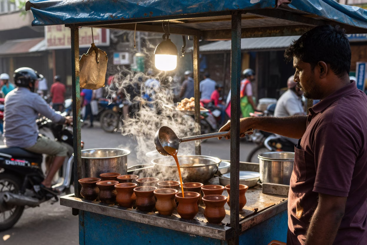 Food Stall at The Early Afternoon Light in Mumbai in in Mumbai, India