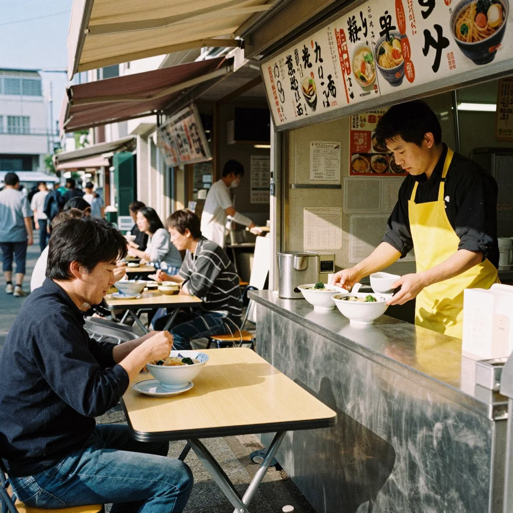 Food Stall in Fukuoka at Afternoon Light in in Fukuoka, Japan
