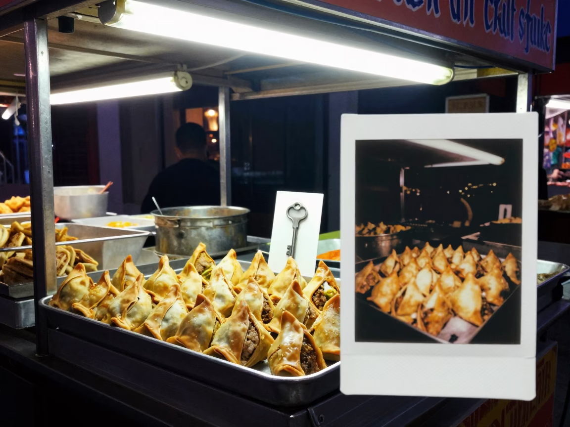 Food Stall in Istanbul at Late At Night Light in in Istanbul, Turkey