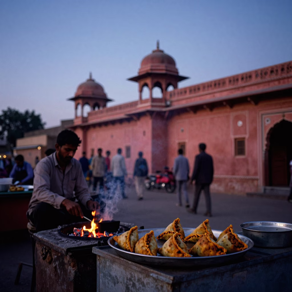 Food Stall in Jaipur at Blue Hour in in Jaipur, India