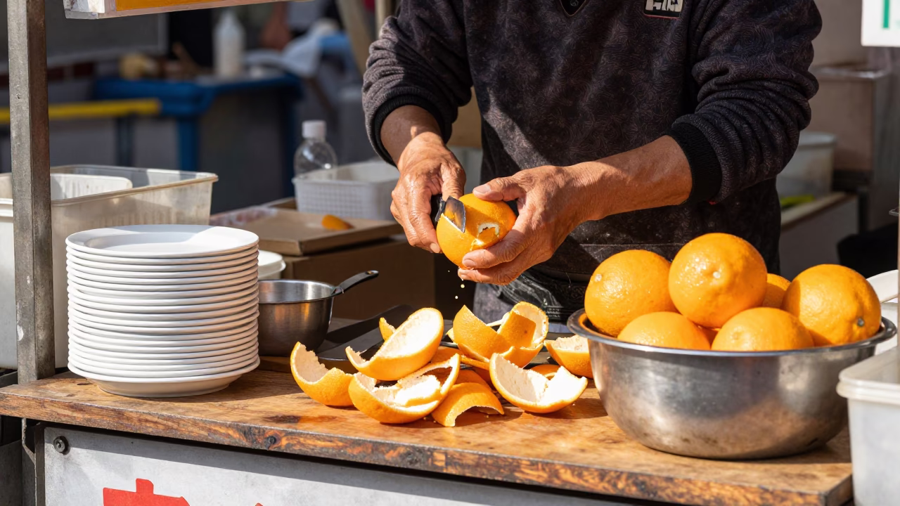 Food Stall in Kaohsiung at Afternoon Light in in Kaohsiung, Taiwan
