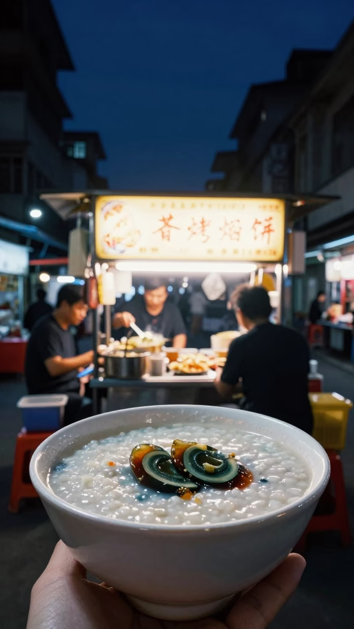 Food Stall in Kaohsiung at The Deepest Night Sky Light in in Kaohsiung, Taiwan